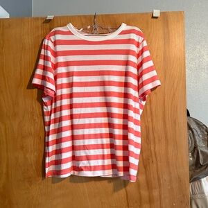 Old Navy Coral and White Striped Top